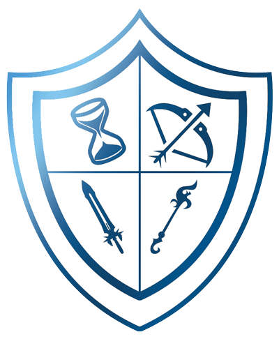 Shield with coat of arms with symbols